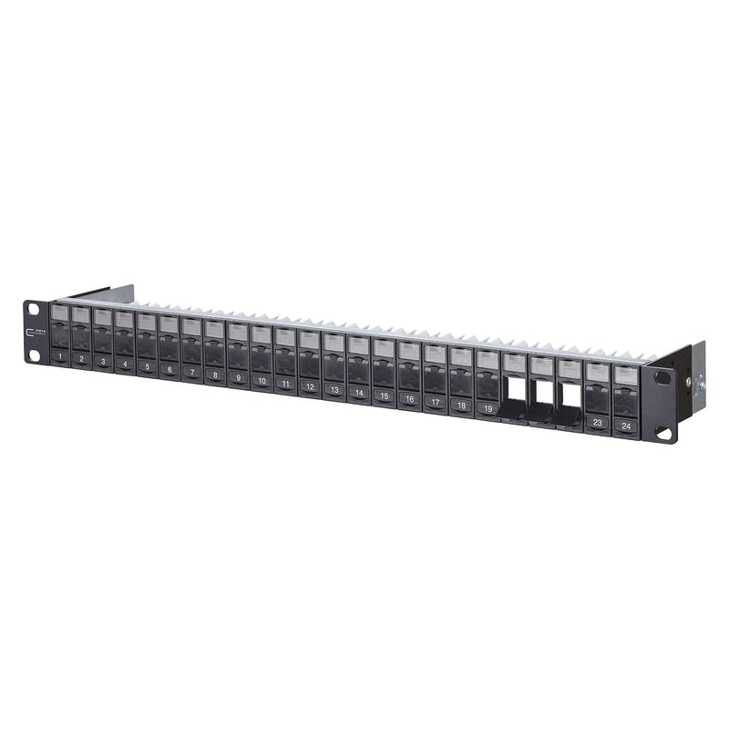 Metz Connect - Frontpanel/Patchpanel leer (Schaltschrank) Modulträger sw leer 130920-BKKE 1HE f. 24x Keystm