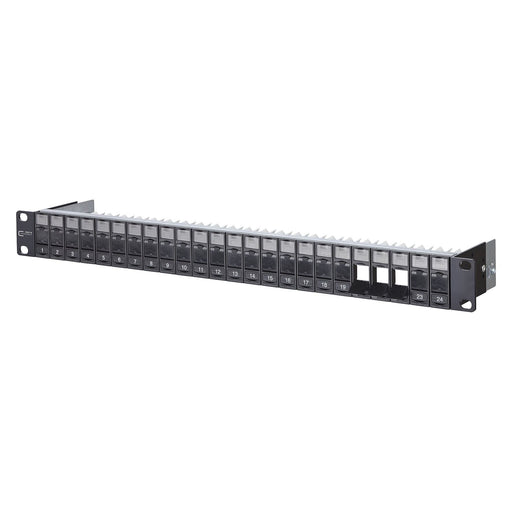 Metz Connect - Frontpanel/Patchpanel leer (Schaltschrank) Modulträger sw leer 130920-BKKE 1HE f. 24x Keystm