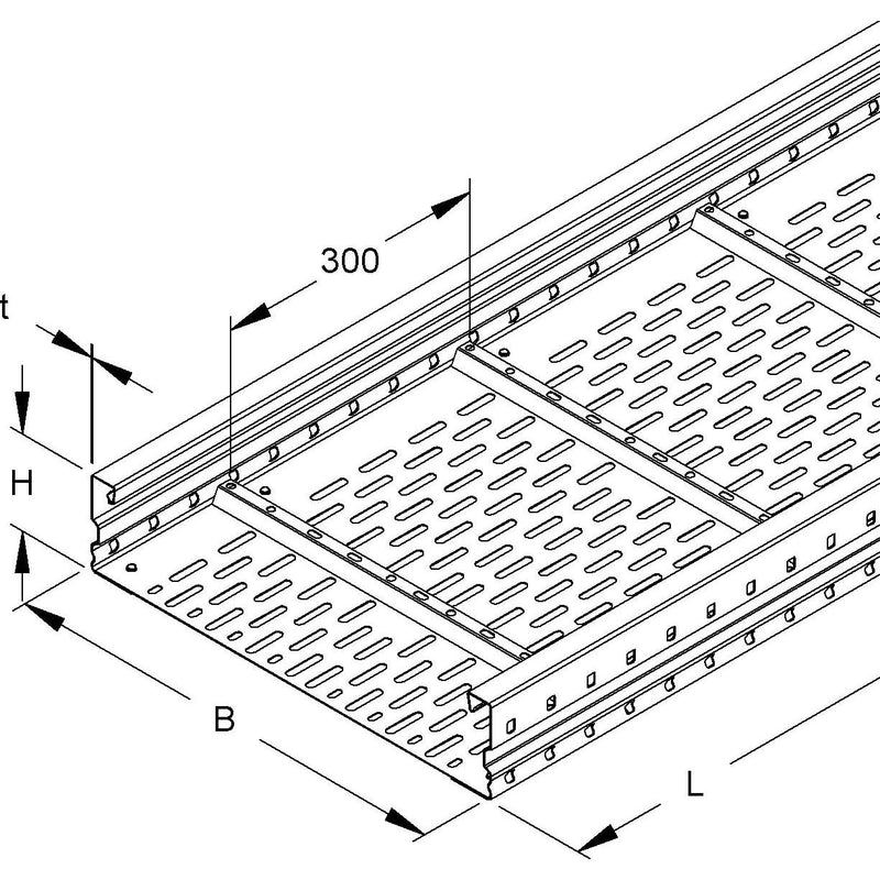 Niedax - Kabelrinne Weitspannkabelrinne WRL 105.400/3 F 105x400 − 3 Meter