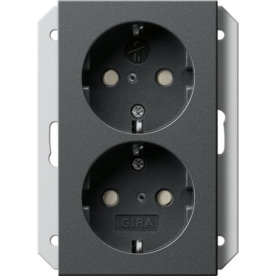 Gira - Steckdose Doppeldose SCHUKO 273128 1fach anth