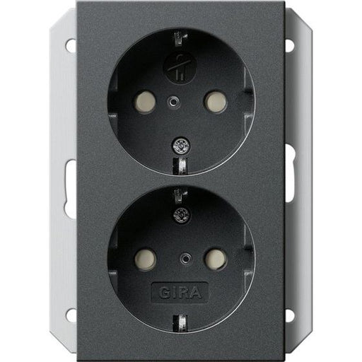 Gira - Steckdose Doppeldose SCHUKO 273128 1fach anth
