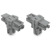 WAGO - Kompaktverteiler für steckbare Gebäudeinstallation T-Verteiler 2-polig 770-1701 Kod. B,grau − 50 Stück