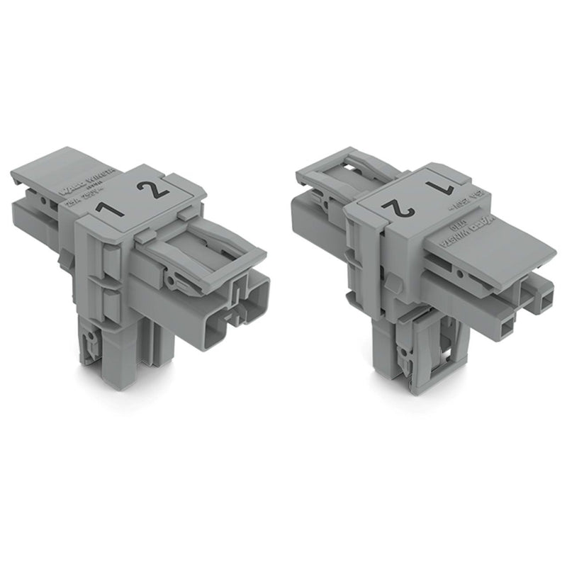 WAGO - Kompaktverteiler für steckbare Gebäudeinstallation T-Verteiler 2-polig 770-1701 Kod. B,grau − 50 Stück