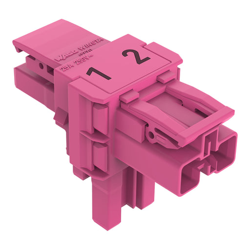WAGO - Kompaktverteiler für steckbare Gebäudeinstallation T-Verteiler 2-polig 770-1603 Kod. B,pink − 50 Stück