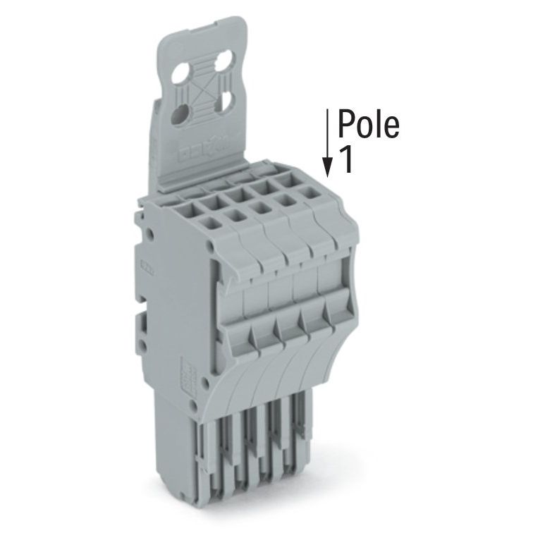 WAGO - Ein- und mehrpolige Klemmenleiste 1-Leiter-Federleiste 2020-105/143-000 CAGECLAMP,1,5mm²,gr − 50 Stück