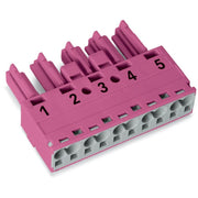 WAGO - Steckverbinder für steckbare Gebäudeinstallation Buchse 5-polig 770-285 Kod. B,pink − 50 Stück