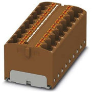Phoenix Contact - Durchgangs-Reihenklemme Verteilerblock PTFIX 18X4 BN 18p, 0,2-6qmm br − 8 Stück