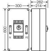 Hensel - Verteilerbaugruppe mit Leistungsschalter Mi-Leistungsschalt.Gehäuse Mi 7434 400A 3pol.+PE
