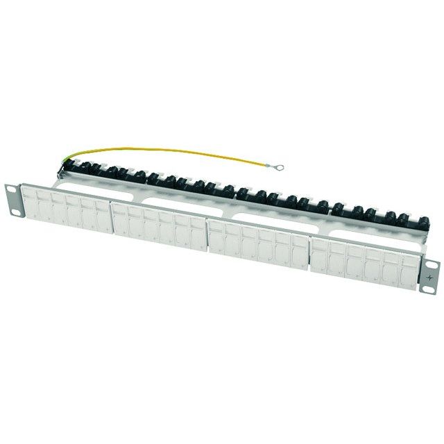 Telegärtner - Patchpanel Kupfer Modulträg.1HE 482,6mm(19Z) 100021502 grau,f.AMJ-S/AMJ/UMJ