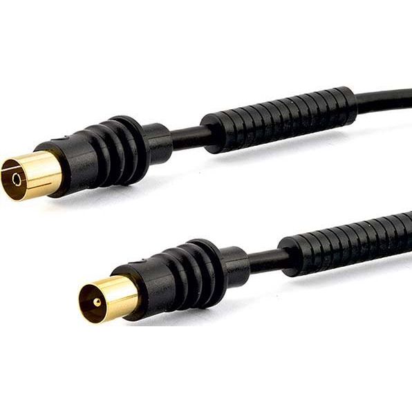 E+P Elektrik - Konfektioniertes Koaxkabel Antennenkabel 5m sw AB 305 G LOSE Gold