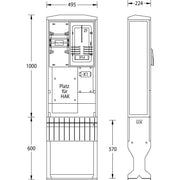 uesa - Zähler-Komplettschrank Zähleranschlusssäule ZAS-1-FL-S enviaM 1600x495x224mm