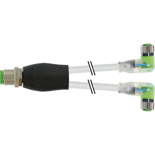 Murrelektronik - Passiver Sensor-/Aktor-Verteiler (ohne Leitung) M12-Y-Verteiler 7000-40861-2300100 Winkelbuchse M8,LED − 1 Stück