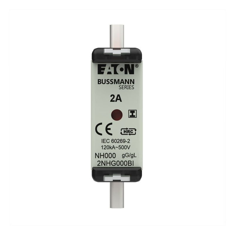 Eaton - Messersicherung Sicherungseinsatz Nieders. NH-SICHERU#2NHG000BI 2A AC 500V 120kA − 3 Stück