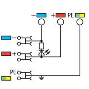 WAGO - Initiator/Aktor-Reihenklemme 3-Leiter-Initiatorenklemme 2000-5457/1102-953 LED grün − 15 Stück