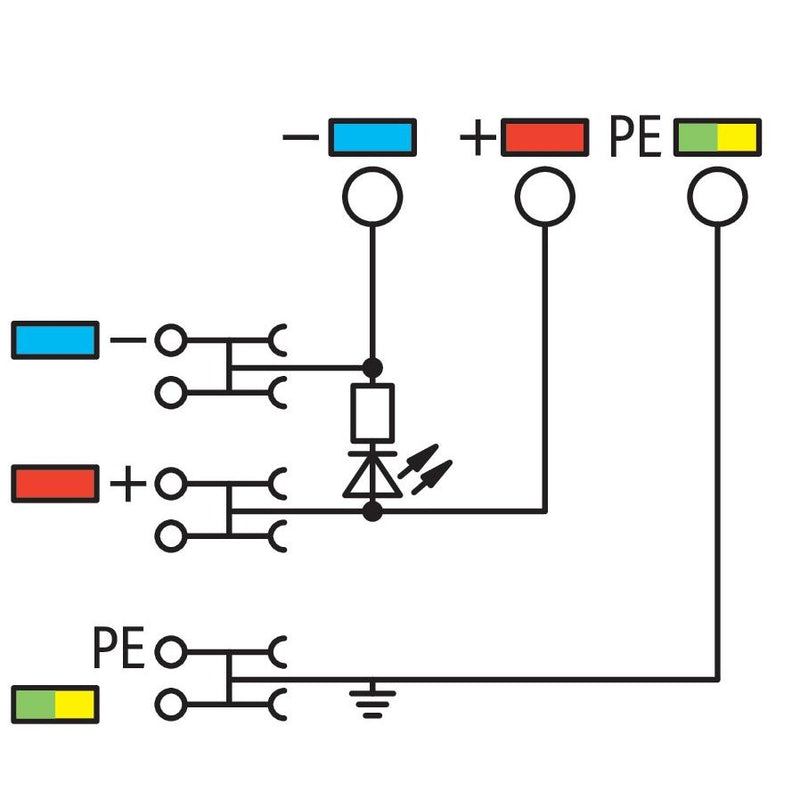 WAGO - Initiator/Aktor-Reihenklemme 3-Leiter-Initiatorenklemme 2000-5457/1102-953 LED grün − 15 Stück
