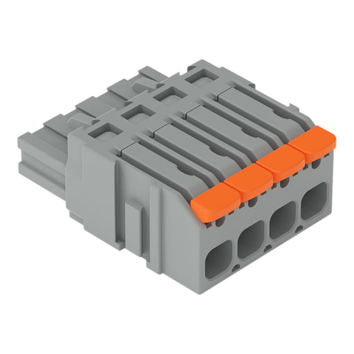 WAGO - Kabelsteckverbinder für Leiterplattensteckverbinder 1-Leiter-Federleiste,Hebel 2231-1104/327-000 PushinCAGECLAMP,grau − 100 Stück