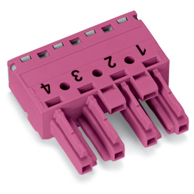 WAGO - Steckverbinder für steckbare Gebäudeinstallation Buchse 4-polig 770-284 Kod. B,pink − 50 Stück