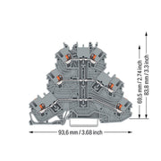 WAGO - Durchgangs-Reihenklemme Dreistockklemme 2200-3201 gr − 40 Stück