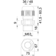 OBO Bettermann - Kabelverschraubung Ms-Verschraubung V-TEC VM LM63 MS M63 Langgewinde − 5 Stück