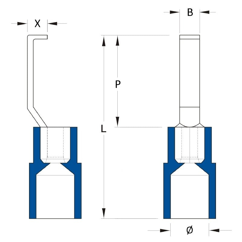 Weidmüller - Verbinder für Cu-Leiter zum Verpressen Kabelschuh HBT 2,5 - 3,0 BL max.: 2.5 mm² − 100 Stück