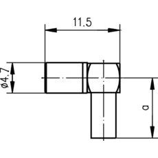 Telegärtner - Koax-Steckverbinder SSMB-Kabelwinkelbuchse cr 100024924 AU, RG174/U,188/U − 5 Stück