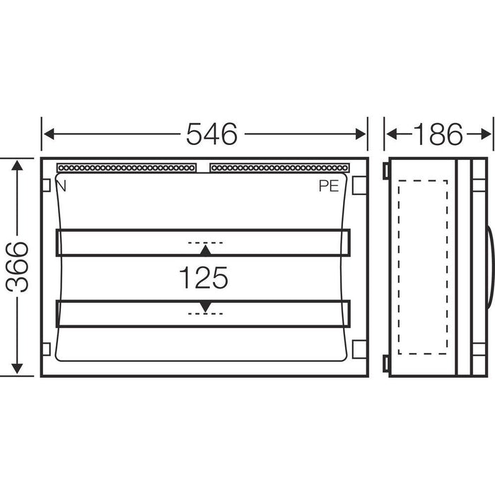 Hensel - Installationskleinverteiler ENYSTAR-Automatengehäuse FP 1408 54 Teilungseinheiten − 1 Stück
