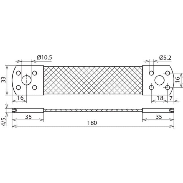 DEHN - Zubehör/Ersatzteile für Erdung und Blitzschutz Überbrückungsband UEBBL180B105B52AL Al 50mmq L180mm