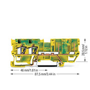 WAGO - Schutzleiter-Reihenklemme 2L/2-Pin-PE-Basisklemme 769-217 − 50 Stück