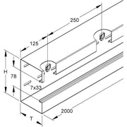 Niedax - Geräteeinbaukanal Gerätekanal-Unterteil GKU 220-78T100 W − 4 Meter