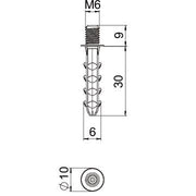 OBO Bettermann - Dübelstecknagel Steckdübel DP GM6 30 mit M6-Gewinde − 100 Stück