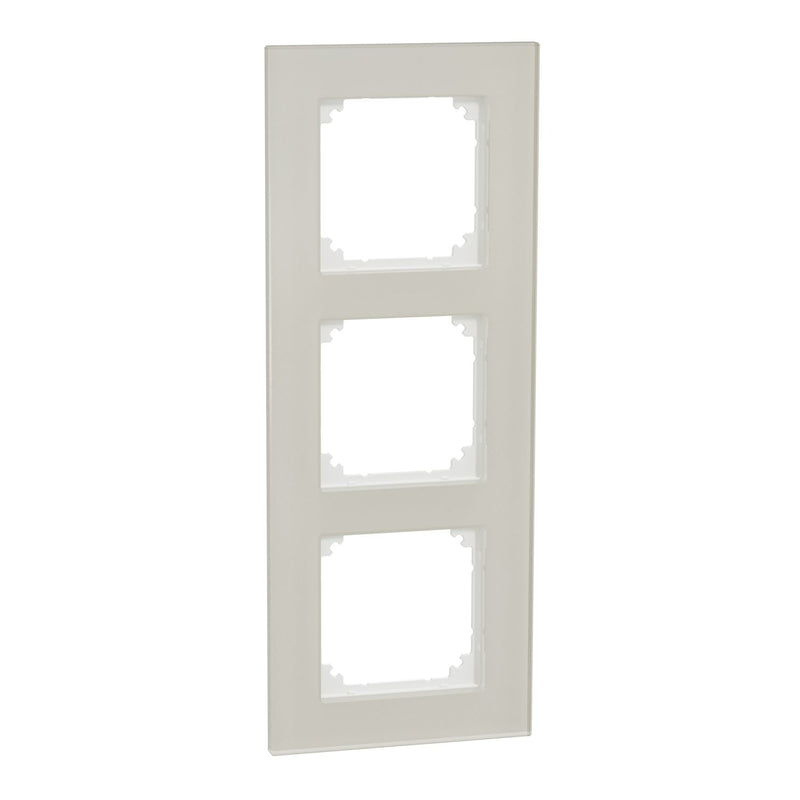 Elso - Abdeckrahmen Echtglas-Rahmen 3-fach WDE004037 kristallweiß