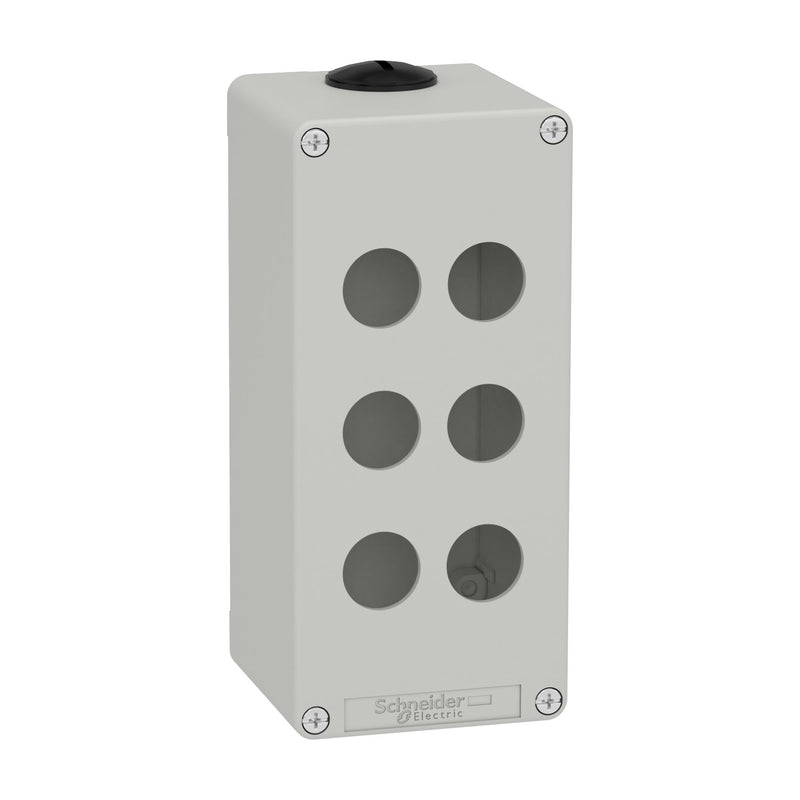 Schneider Electric - Gehäuse für Befehls- und Meldegeräte Leergehäuse XAP, Metall XAPD3506 grau, für 6x22mm