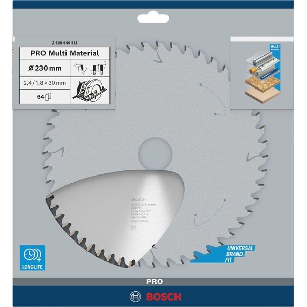 Bosch - Kreissägeblatt PRO Multi Material 2608640513 Kreissägeblatt 230 x