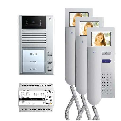 TCS Tür Control - Türsprech-Set Video-Türsprechanlagenset PVC2430-0010 3 Tasten AP, Telefon