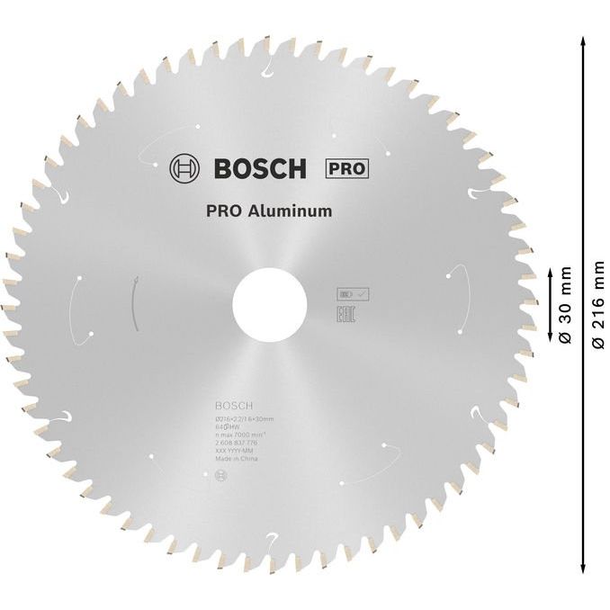Bosch - Kreissägeblatt PRO Aluminium cordless 2608837776 Kreissägeblatt 216 x