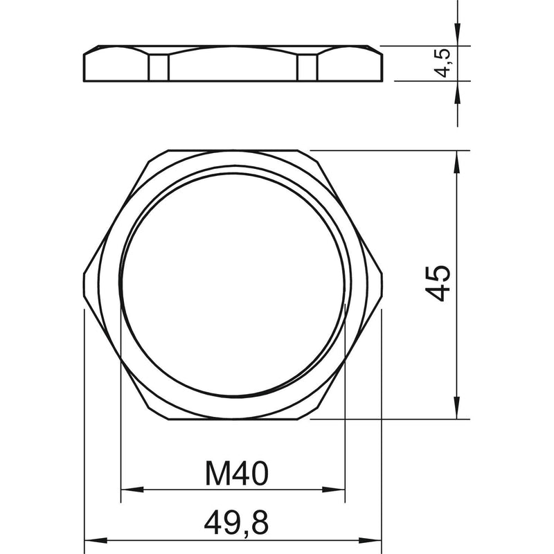 OBO Bettermann - Gegenmutter für Kabelverschraubung Ms-Gegenmutter 169 MS M40 M40 vernickelt