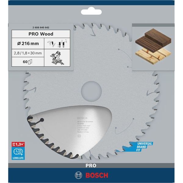 Bosch - Kreissägeblatt PRO Wood Kreissägeblatt, 2608640642 216 x 2,8 x 30 mm