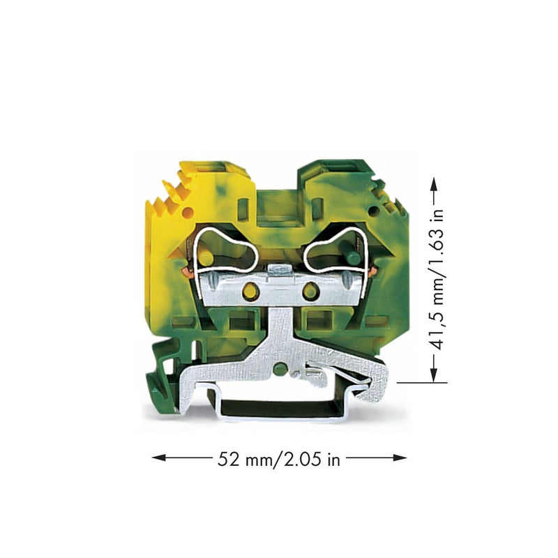WAGO - Schutzleiter-Reihenklemme Schutzleiterklemme 284-107 0,2-10mmq gn/gelb