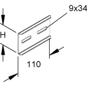 Rico - Verbinder für Kabeltragsystem Stoßverbinder 151E11-A für 60mm Holm