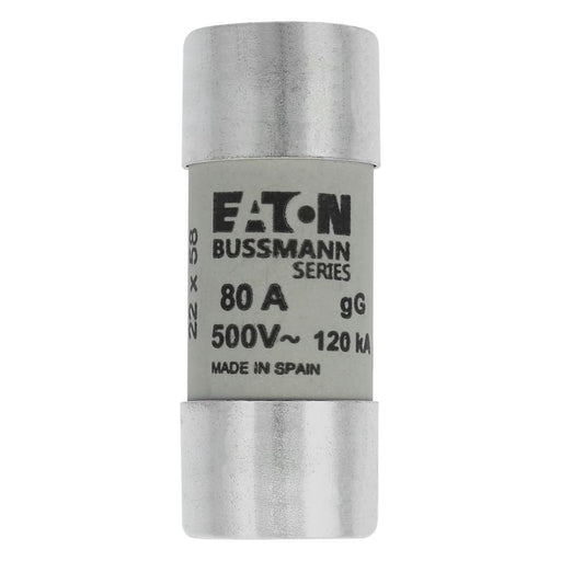 Eaton - Zylindrische Sicherung Sicherungseinsatz Nieders. CYLINDRICA#C22G80 80A AC 500V 120kA − 10 Stück