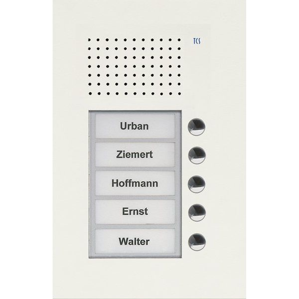 TCS Tür Control - Türstation für Türkommunikation Audio Außenstation PUK 5 PUK05/1-WS Tasten 1spaltig UP w