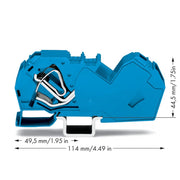 WAGO - Durchgangs-Reihenklemme Durchgangsklemme 785-604 35,0 qmm, blau