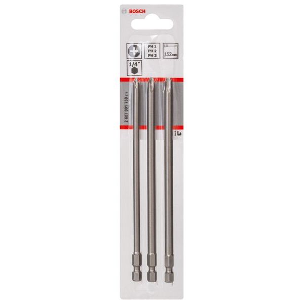 Bosch - Bit-Set Schrauberbit-Set 2607001758 Extra-Hart 3-teilig − 5 Stück