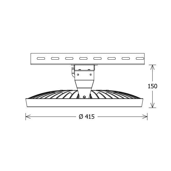 LTS Licht&Leuchten - Decken-/Wandleuchte LED-Hallenleuchte FLCA-K 415.135.40 si 4000K 100°silber  − 1 Stück