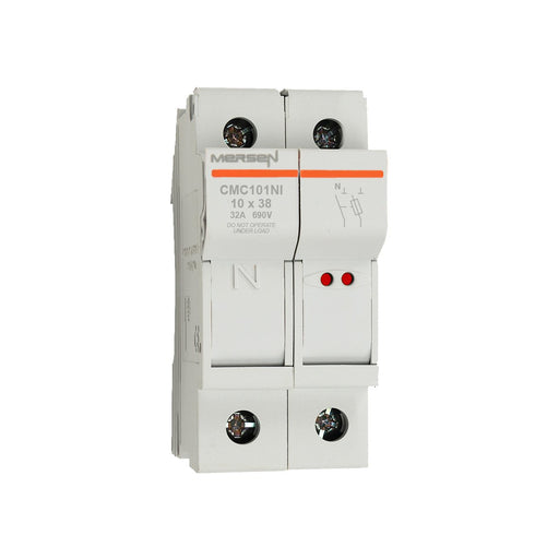 Mersen - Halter für zylindrische Sicherung Sicherungshalter CMC101NI 10x38 AC690V 32A 1+N − 6 Stück