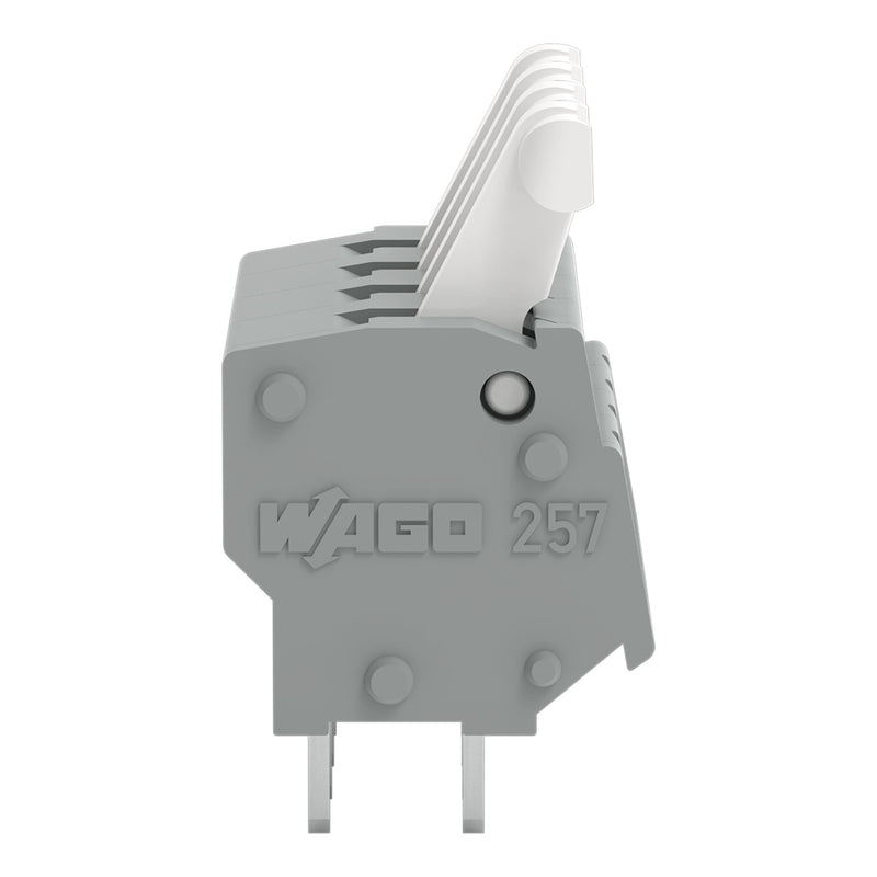 WAGO - Leiterplattenklemme 257-404 Drücker,2,5 mm²,grau − 55 Stück