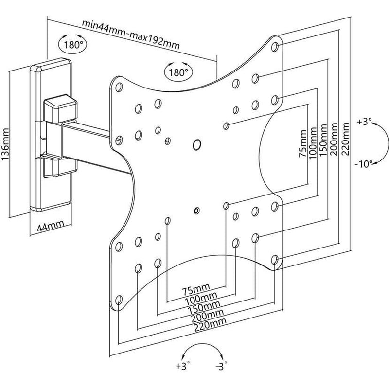 Goobay - Halterung für Audio-/Videosysteme TV-Wandhalterung 49713 FULLMOTION S Dual