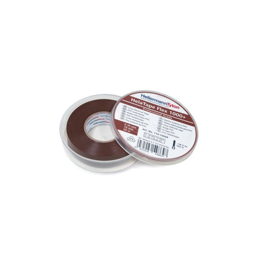 HellermannTyton - Klebeband Premium PVC-Isolierband FLEX1000+19x20 BN 19mmx20m, braun