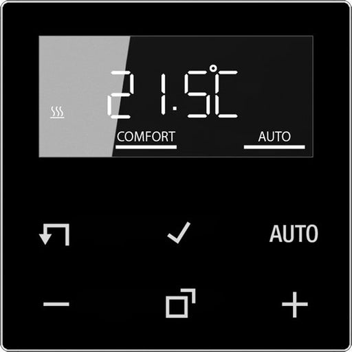 Jung - Raumthermostat/Uhrenthermostat Display Standard A 1790 D SW Serie AS/A, schwarz