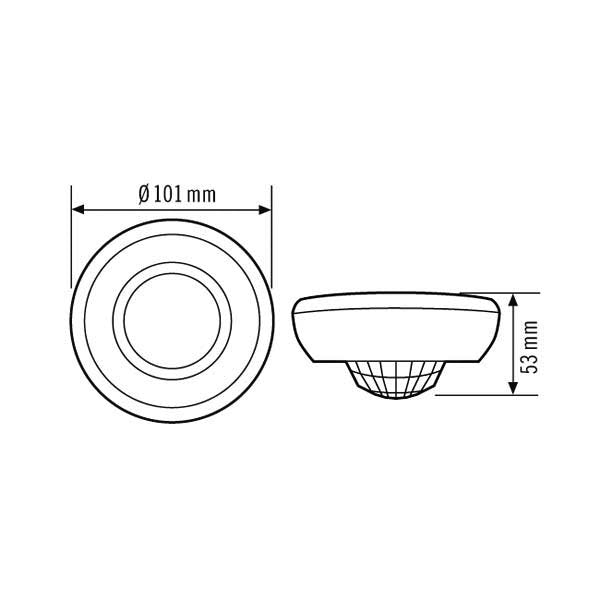 ESYLUX - Bewegungsmelder/Präsenzmelder komplett Decken-Bewegungsmelder MD 360i/24 BASIC 360° AP, weiß